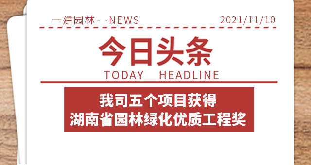 喜報 | 湖南一建園林五個項目榮獲“湖南省園林綠化優質工程獎”